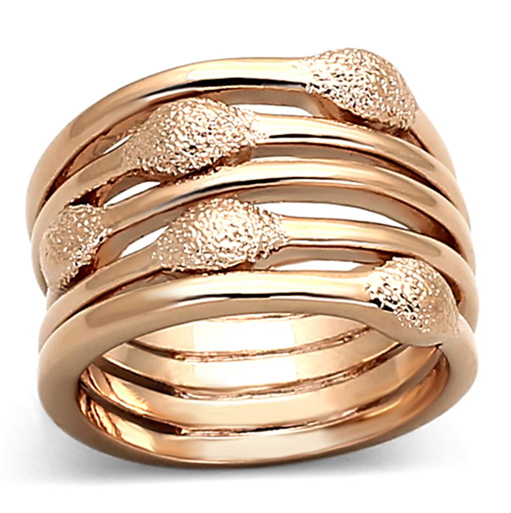 JCEA899 Rose Gold Brass Ring with No Stone